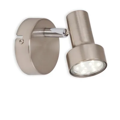 Image de Applique murale LED Spot orientable 1xGU10 3000K Ø8cm 3W nickel métal Briloner