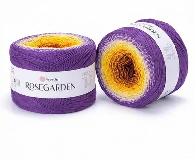 Produktbild von YarnArt Rosegarden 338 Ombre Baumwollgarn 1000 m – weich, ideal für Tücher & Schals