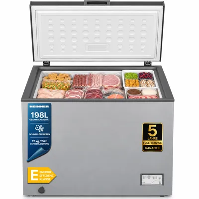 Produktbild von Heinner HCF-205NHSE++, 198 l, 12 kg/24h, 40 dB, E, Silber