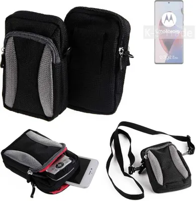 Produktbild von K-S-Trade Holster Schutz Hülle kompatibel mit Motorola Edge 30 Ultra Handy Hülle Gürteltasche Umhängetasche mit Zusatzfach schwarz