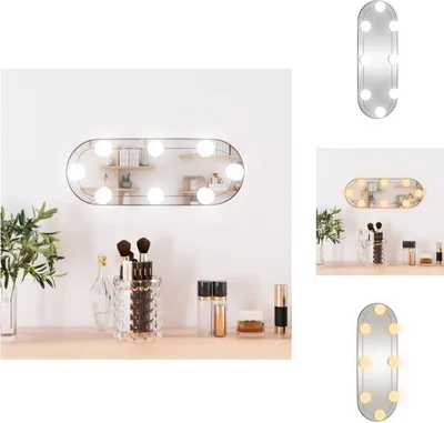 Obrázok produktu pre vidaXL Nástenné zrkadlo s LED osvetlením 15x40 cm sklenený ovál - Zrkadlo