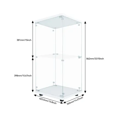 Produktbild von Fortuna Lai Glasvitrine Standvitrine in Weiß, 86.2x40.4x36.5CM Modern Glas Vitrine Vitrinenschrank mit 2 Böden und LED aus ESG für Sammlerstücke Bücher Wein