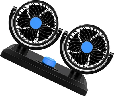 Obrázek produktu pro Dvouhlavý USB ventilátor pro přístrojovou desku automobilu ABS 360 stupňů otočný přenosný chladicí ventilátor pro RV Truck Office