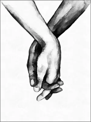 Produktbild von TPFLiving Kunstdruck LW-18 (OHNE RAHMEN) Poster - Leinwand - Wandbild - Hochauflösender Giclée-Druck, langlebig und hochwertig - Abstrakte Figuren Hände Love -  - Größe: 50x70cm