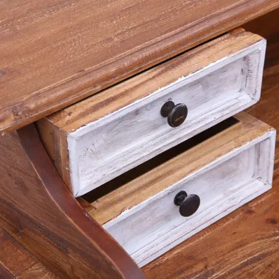 Image de vidaXL Bureau avec tiroirs 90x50x101 cm Vieux bois massif