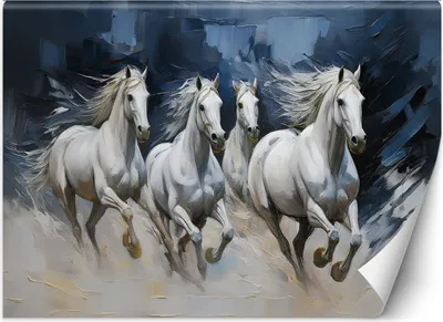 Produktbild von Vlies fototapete Pferd Tiere Weiß 300x210 cm Feeby Weiß inkl. Kleber einfache Montage