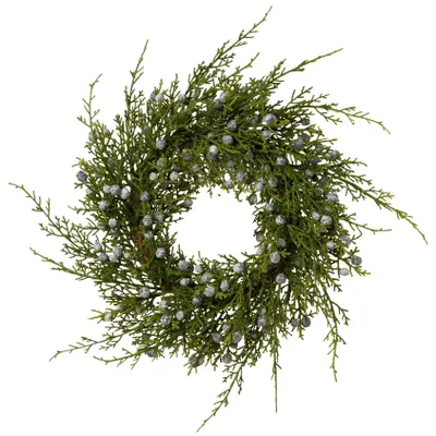 Produktbild von Künstlicher Wacholderkranz mit Beeren 22 - 25cm