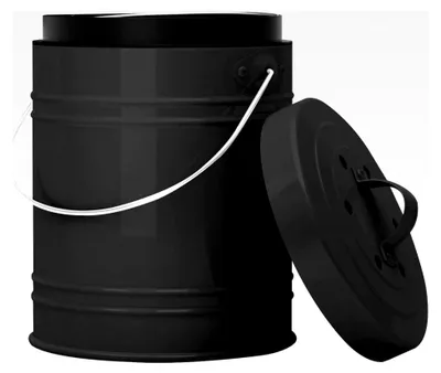 Produktbild von 5 Liter Küchen Mülleimer und geruchsdichter Komposter mit Aktivkohlefilter im Deckel – Biomülleimer mit Kunststoff Inneneimer – robuster Abfallbehälter für die Küche