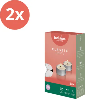 Image de Bolsius - Bougies à réchaud - 30 pièces par paquet - Boîte - Pack avantage - 60 pièces - 2 Emballage