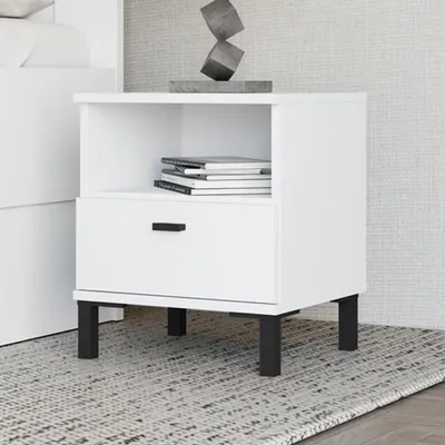 Immagine prodotto di Jinja - Comodino, 39x35x45h cm Bianco Opaco, un Cassetto