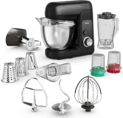 Obrázek produktu pro Tefal Bake Partner QB525838, 4,6 l, Černá, Otočné, 1,5 l, Tlučení, Kotleta, Mletí, Hnětění, Míchání, 10 vajec