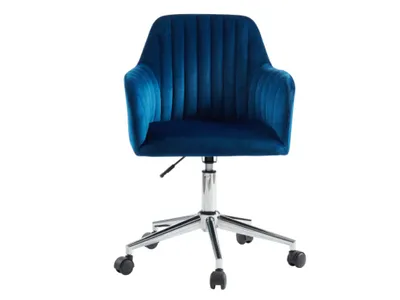 Produktbild von Bürostuhl höhenverstellbar - Samt - Blau - ELEANA