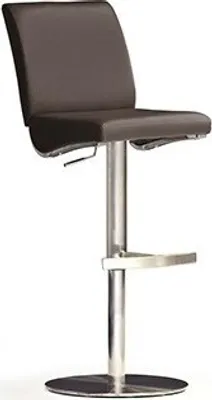 Produktbild von Barstuhl Diaz Braun Edelstahl gebürstet Leder Barhocker kaufen