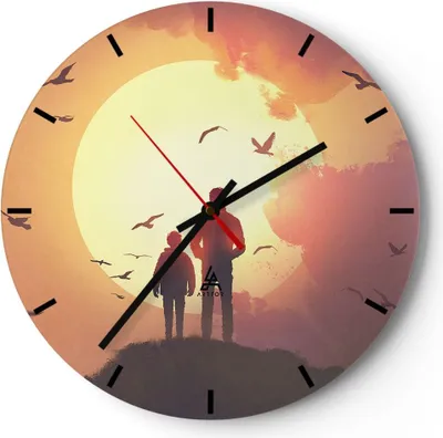 Produktbild von Wanduhr - Rund - Glasuhr - Erde Planet - 40x40cm - Schleichendes Uhrwerk - Lautlos - zum Aufhängen bereit - Dekoration Modern - Wanddekoration aus Glas - C3AR40x40-3980
