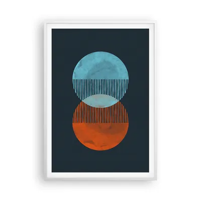 Produktbild von Gerahmtes Poster - Weißer Rahmen - Geometrie Abstraktion Minimalismus - 70x100 cm - Wand Bild - Wanddeko - Wandbilder - Kunstposter - Wandposter - Bilderrahmen - Bilder - Kunstdruck - P2WPA70x100-5042