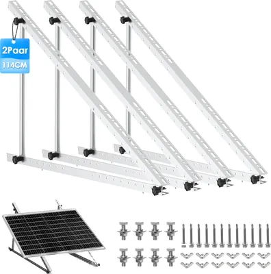 Produktbild von 4x PV Halterung 114cm Solarmodul Befestigung Aufständerung Solarpanel Halterung 45 Zoll Balkonkraftwerkhalterung für 2 Solarmodule