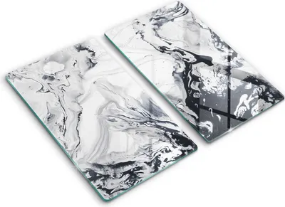 Produktbild von Abdeckung Glas - Küchenabdeckung - 2x30x52 cm - Abdeckplatte -Tintenabstraktion