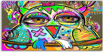 Produktbild von Coloray Acrylbild 120x60  Wandbild Acrylbilder abstrakte digitale Malerei Kunst