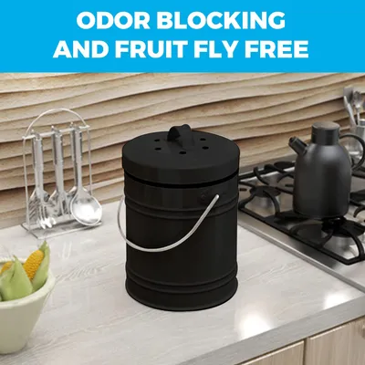 Image de Conteneur à déchets organiques de 5 litres, en plastique, pour la cuisine