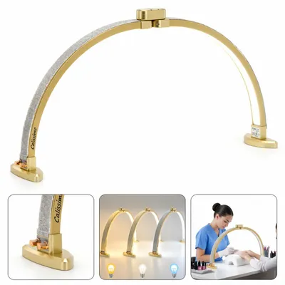 Produktbild von Kosmetikleuchte ARCH Moon LED, schattenfrei, klappbar, Tischmodell in Gold