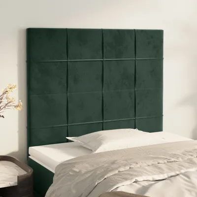 Produktbild von Design Möbel Kopfteile 2er Set Dunkelgrün 100x5x78/88 cm Samt - 2024 Neu