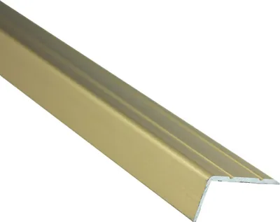 Produktbild von Alu L-Profil Treppe Fliesenschiene Laminat matt L270cm H12mm gold