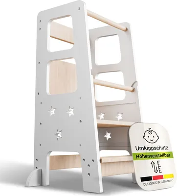 Produktbild von Juskys Lernturm Henny - für Kinder ab 1 Jahr, Stehhilfe - Weiß