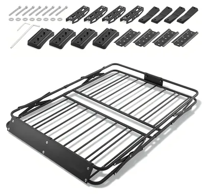 Produktbild von Dachgepäckkorb Auto - Dachträgerkorb Faltbar - Mit Klappmechanismus - 116,8 x 91,4 x 10,2 cm - Tragkraft 90,7 kg - Wetterfest - Legierungsstahl - Für SUV & Pickup
