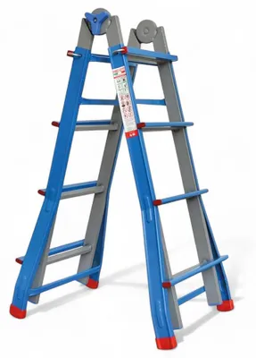 Image de Échelle polyvalente en aluminium à échelons repliables, résistante, pour les travaux à l'intérieur et à l'extérieur de la maison, du bureau ou de l'atelier - 5+5 échelons