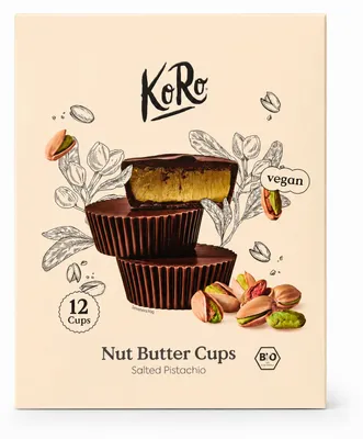Produktbild von KoRo I Geschenkbox  Nut Butter Cups Salted Pistachio 12 x 13 g