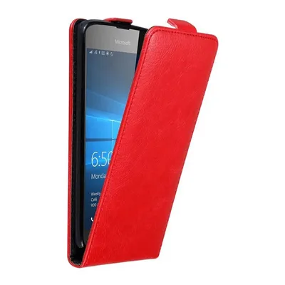 Obrázek produktu pro Cadorabo pouzdro pro Nokia Lumia 650 Ochranný kryt v červené barvě Flipové pouzdro Kryt na mobil