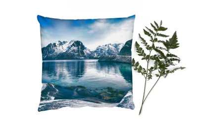 Produktbild von MuchoWow® Zierkissen Sofakissen Wohnzimmer Dekokissen 45x45 cm Wasser - Berge - Natur - Schlafpolster - Polster für das Sofa