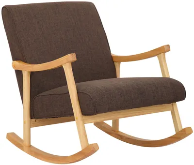 Produktbild von CLP Schaukelstuhl Morelia Stoff mit Holzgestell braun