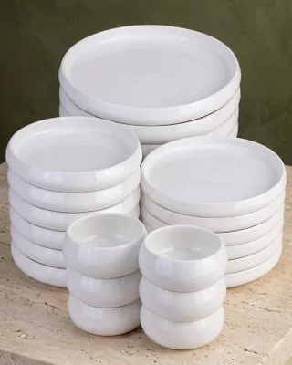 Imagen del producto de Conjunto de vajilla BAVARY, 24 piezas de porcelana para 6 personas, color blanco