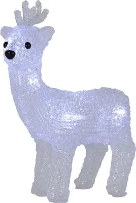 Productafbeelding van Binnenverlichting, "Crystaline", koud wit, op batterijen, hertenmotief, 22 cm