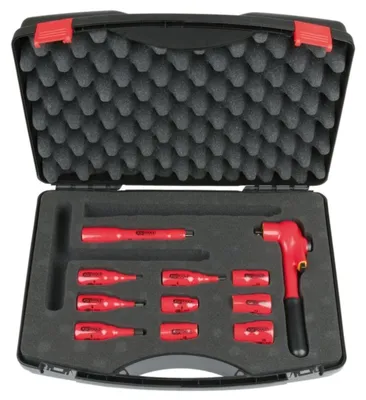 Produktbild von KS Tools 3/8" Isolierter Steckschlüssel-Satz, 11-teilig Ratsche mit Verriegelungsmechanik