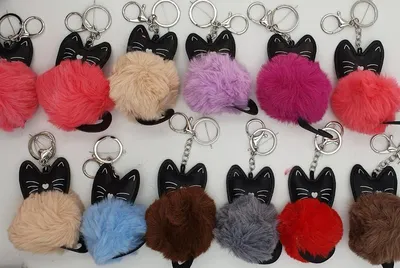 Zdjęcie produktu dla brelok 12szt. pompon KOTEK