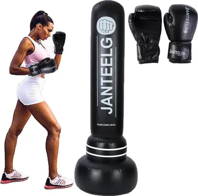 Obrázok produktu pre Stojace boxovacie vrece 180 cm PVC sPolyuretánboxerskými rukavicami Vhodné na tréning boxu Taekwondo MMA