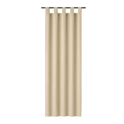 Produktbild von Dekoschal Ellen Beige 140x245 cm – blickdichte Gardine mit Schlaufen, Microsatin Polyester, Sichtschutz für Wohnzimmer und Schlafzimmer