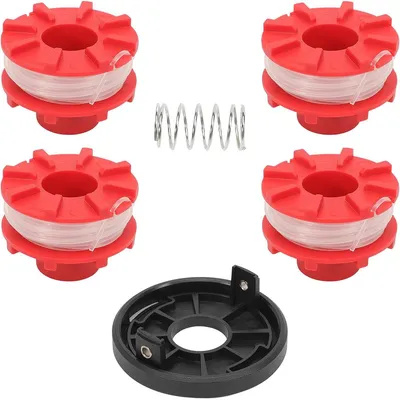 Produktbild von Fadenspulen Set kompatibel mit Einhell GE-CT 36/30, 4 Spulen, Abdeckung, Feder, Nylon 2mm 8m