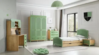 Produktbild von Komplett Jugendzimmer Kinderzimmer Set Kleiderschrank Kommode Schreibtisch 5tlg.