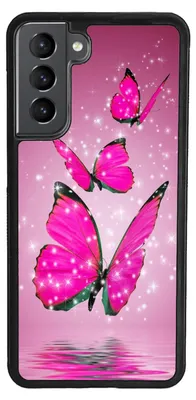 Produktbild von TPU Silikon Hülle für Samsung Galaxy A14 5G Handy Cover Case Schutzhülle Handyhülle Bumper MOTIV 7 Schmetterling Pink