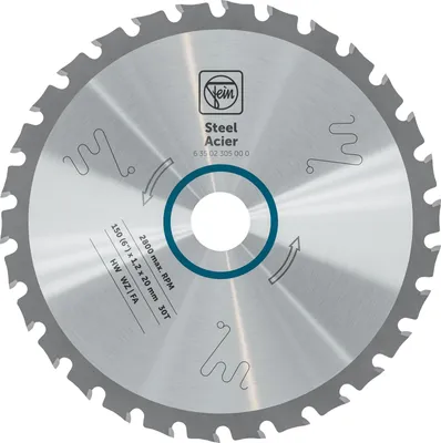 Produktbild von FEIN Handkreissägeblatt für Stahl, Ø 150 mm, 30 Zähne, Schnittbreite 1,2 mm