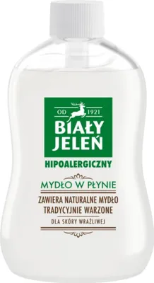 Zdjęcie produktu dla BIAŁY JELEŃ Hipoalergiczny MYDŁO w płynie 500 ml ZAPAS kąpiel i prysznic