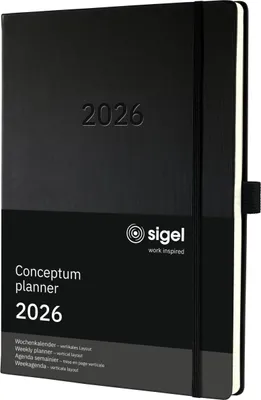 Produktbild von Wochenkalender Conceptum A4+ vertikales Layout schwarz 2026 Packung mit 3 Stück
