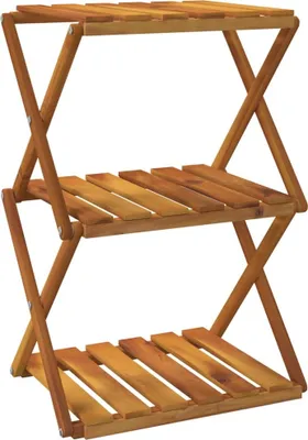 Produktbild von "im Sonderangebot"Klappregal Landhaus-Stil - Bücherschrank/Standregal Langlebiges -  3 Böden Braun 43x31x63cm Massivholz Akazie - Bücherregale DEMöbel150279