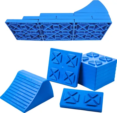 Produktbild von ProPlus Multifunktions Auffahrkeil Unterlegplatten Ausgleichskeil, Achslast 5t, blau