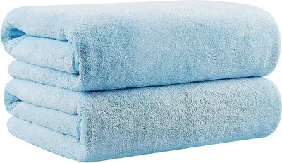 Produktbild von Mikrofaser Handtuch Set Blau 68x137cm - Weich & Saugfähig, für Sport, Yoga, Spa