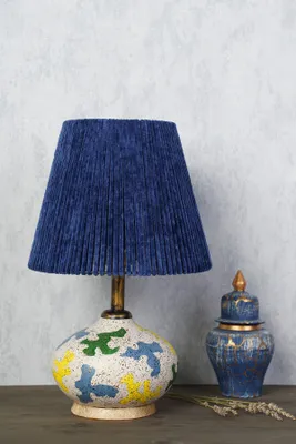 Produktbild von Opviq, YL202, Tischlampe, METALLKÖRPER, Marineblau, 25 x 25 x 40 cm