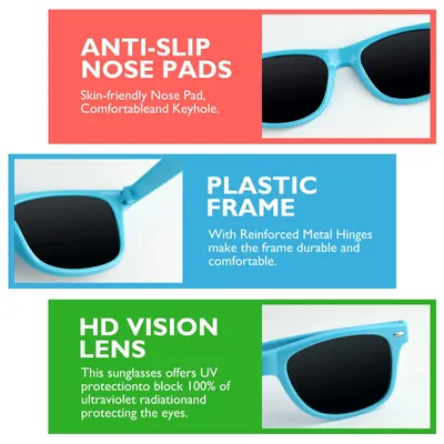 Imagen del producto de Conjunto de gafas de sol, 20 unidades, de colores variados, para niños y adultos, con protección solar